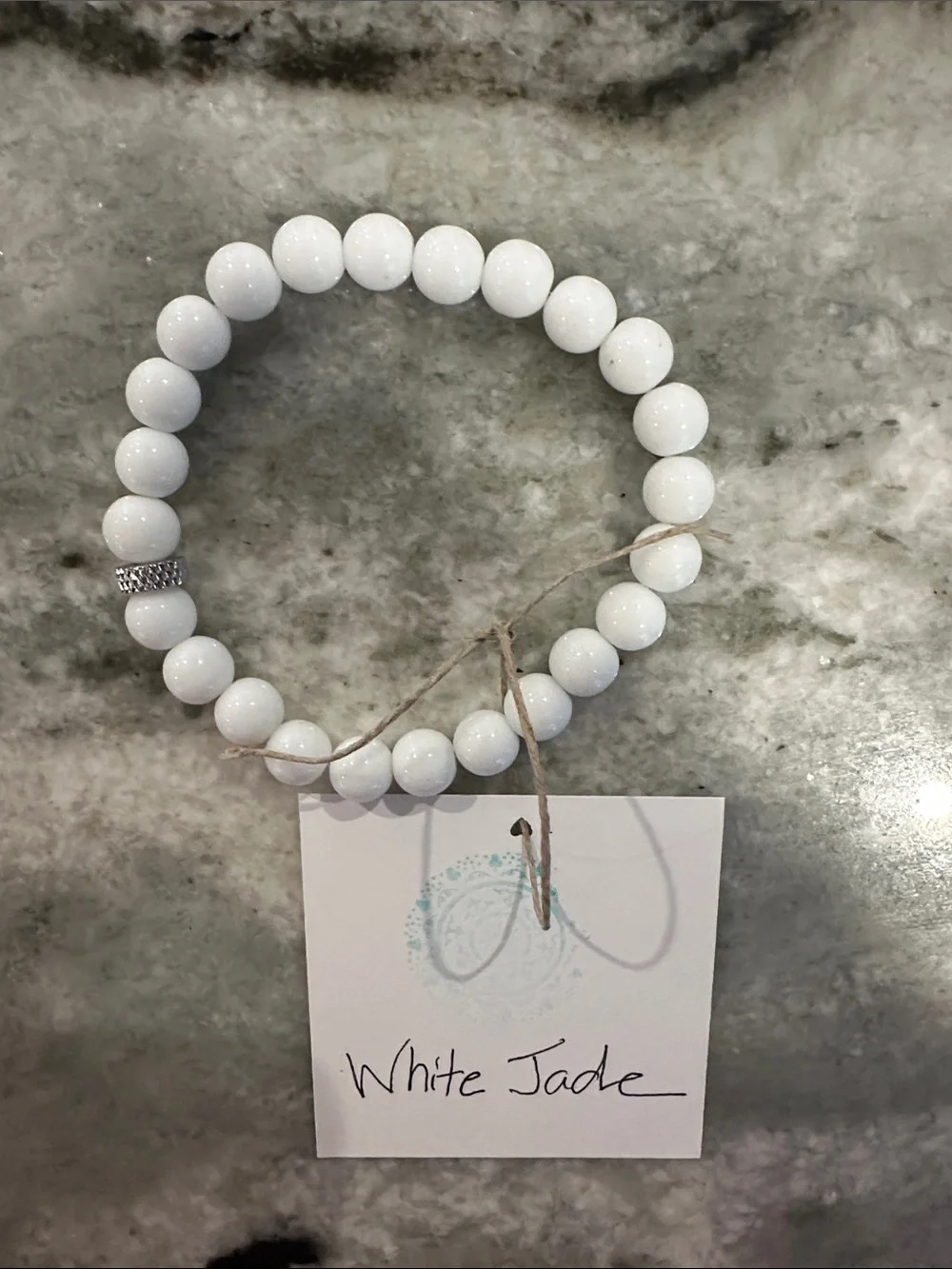 9. Reiki Infused White Jade Natural Stone Beaded Bracelet